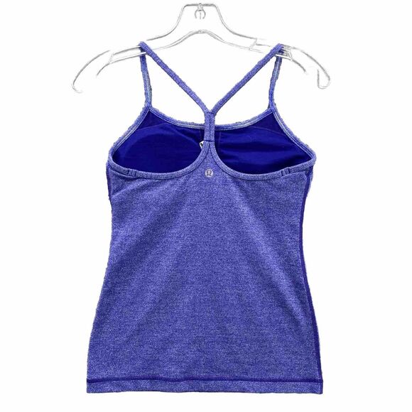 Lululemon Power Rose‎ Tank Top 4 Purple Heather Built In Y Bra Activewear Womens - Picture 3 of 10